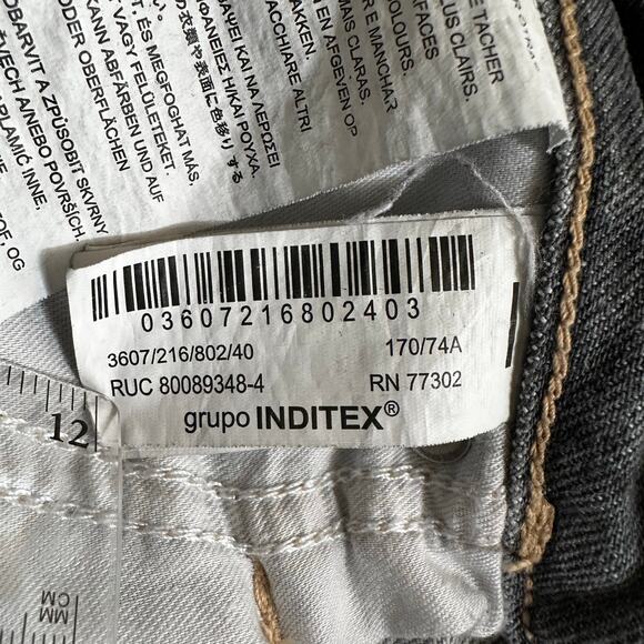 Zara TRF Womens Baggy Wide Leg Relaxed Fit Jeans Cuffed Gray Size US 8 Y2K Style - Picture 13 of 13